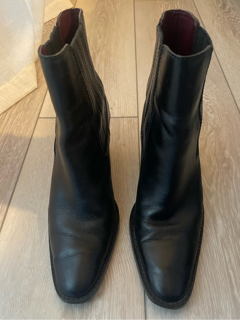 Zara Black Leather Ankle Boots